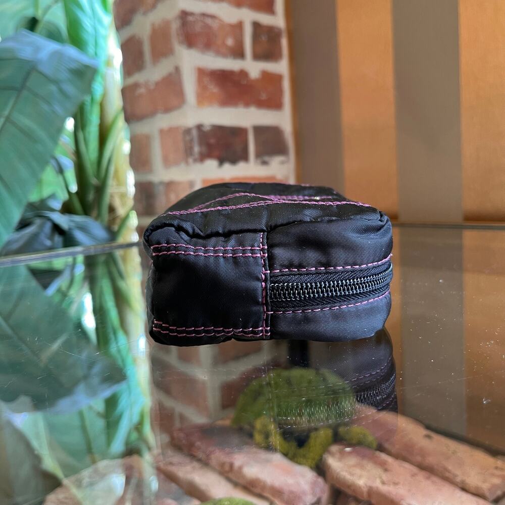 PRADA Black Striped Nylon Pouch - Picture 4 of 8